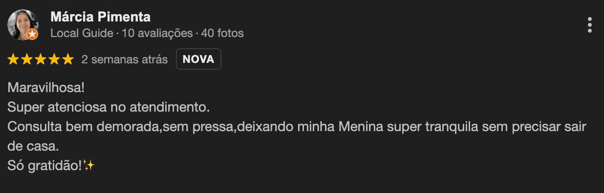 Avaliação de cliente