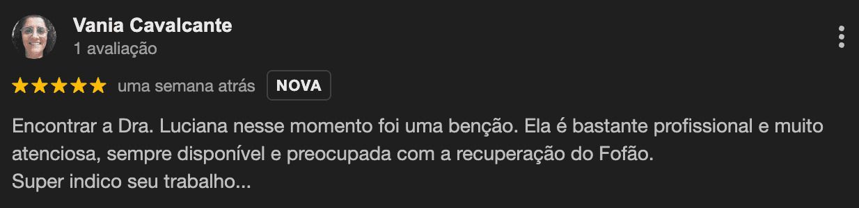 Avaliação de cliente
